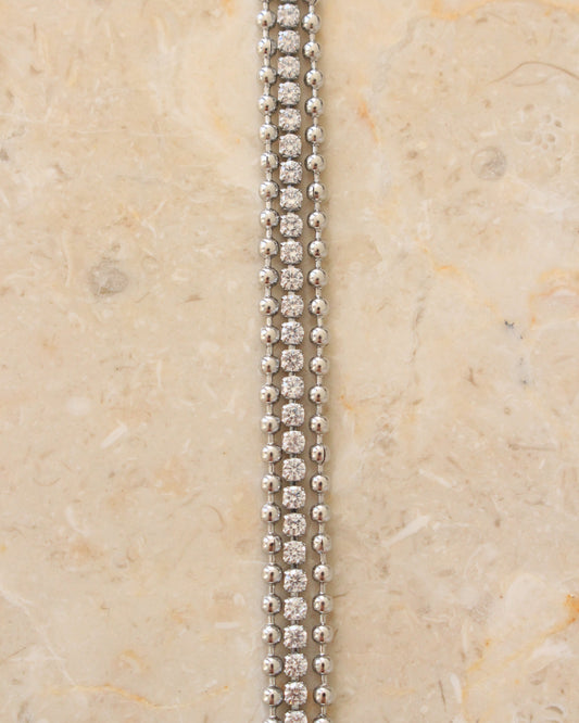 Tulum crystal bracelet silver