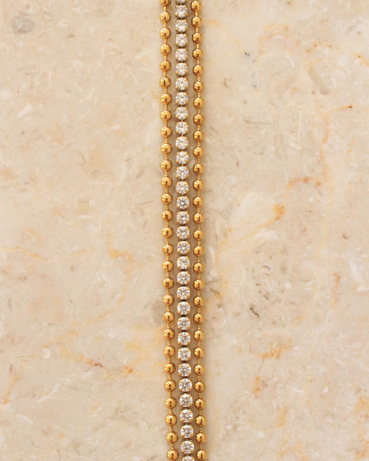 Tulum crystal bracelet guld