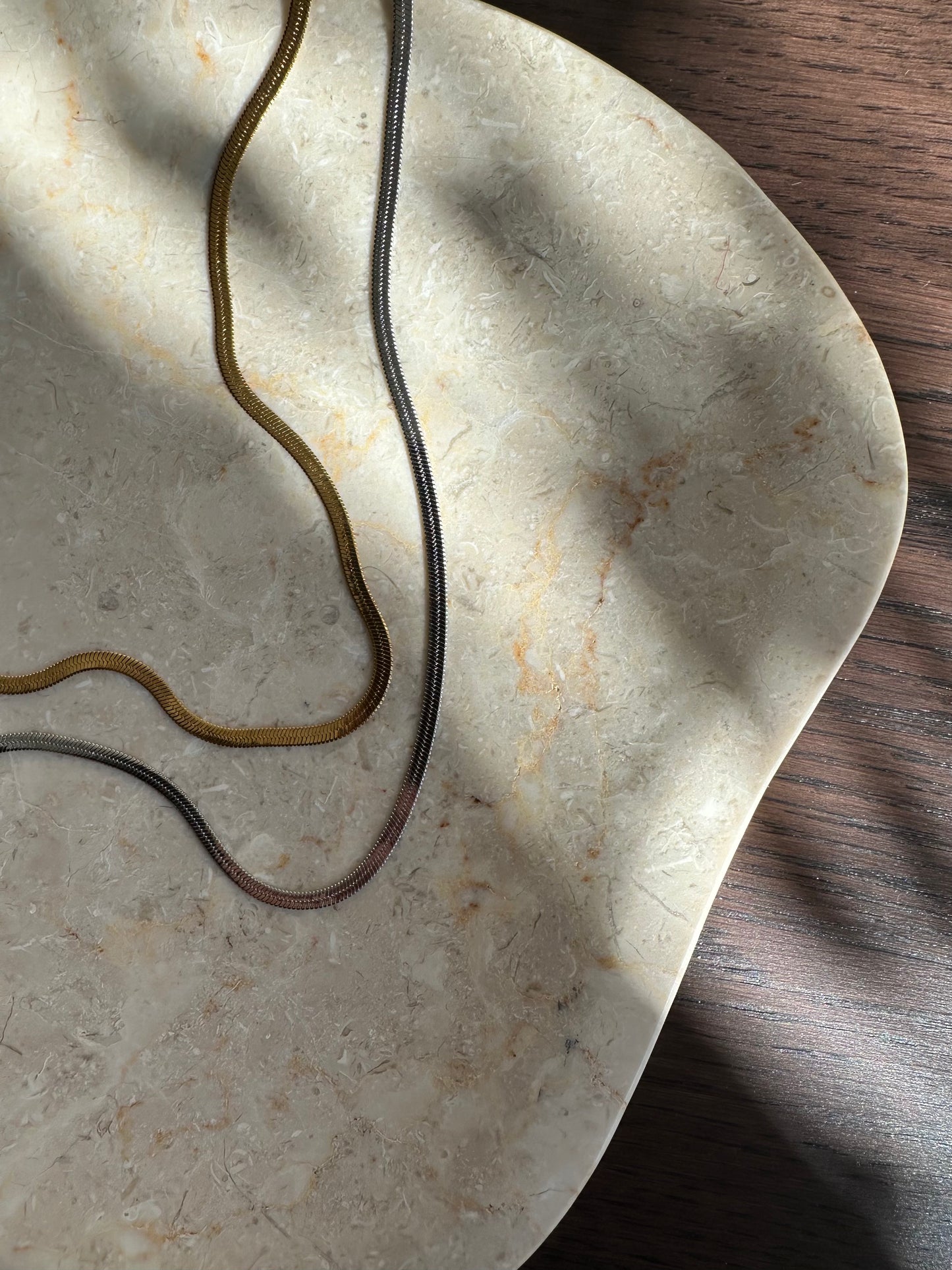 Selene silver snake necklace