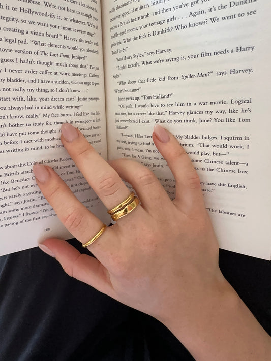 Marseille gold double adjustable ring