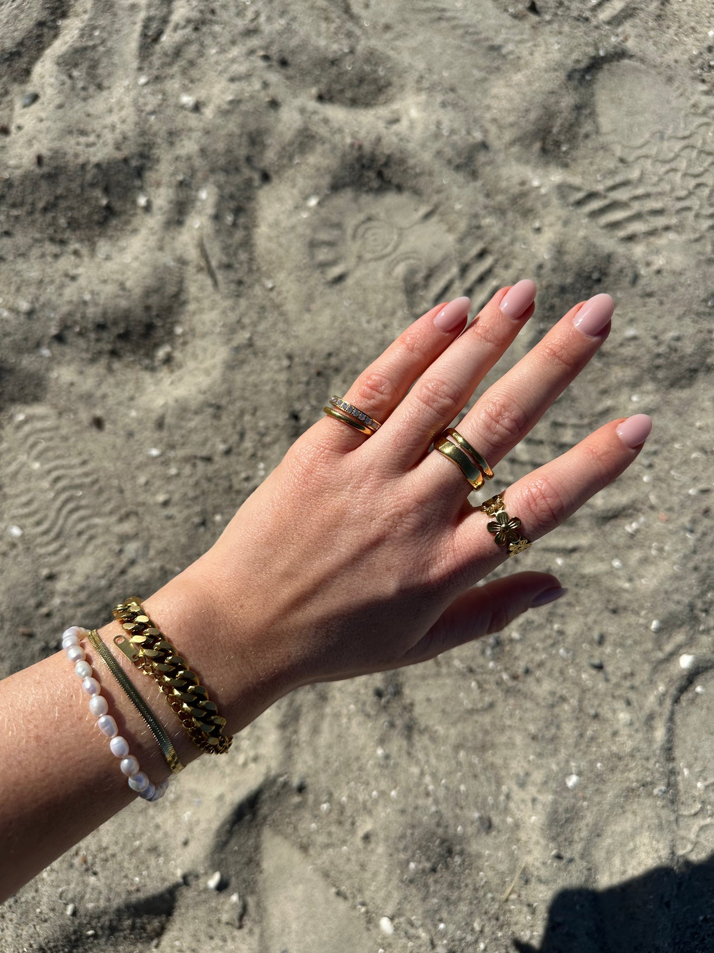 Marseille gold double adjustable ring