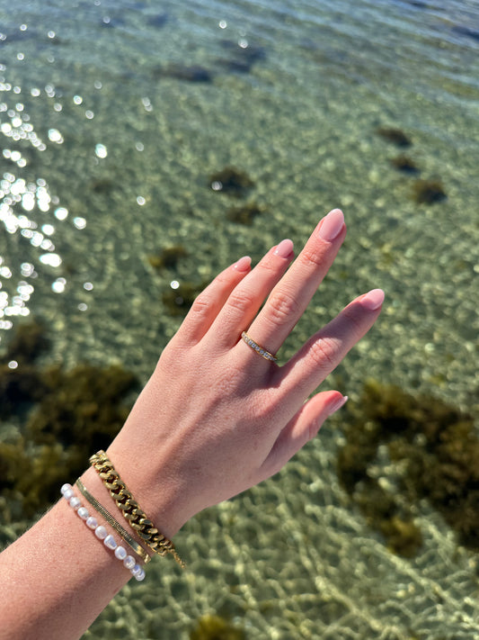 Amalfi crystal gold ring