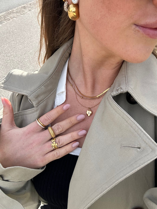 Selene gold snake necklace