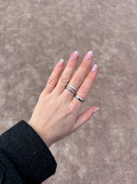 2-pack Vienna silver band ring