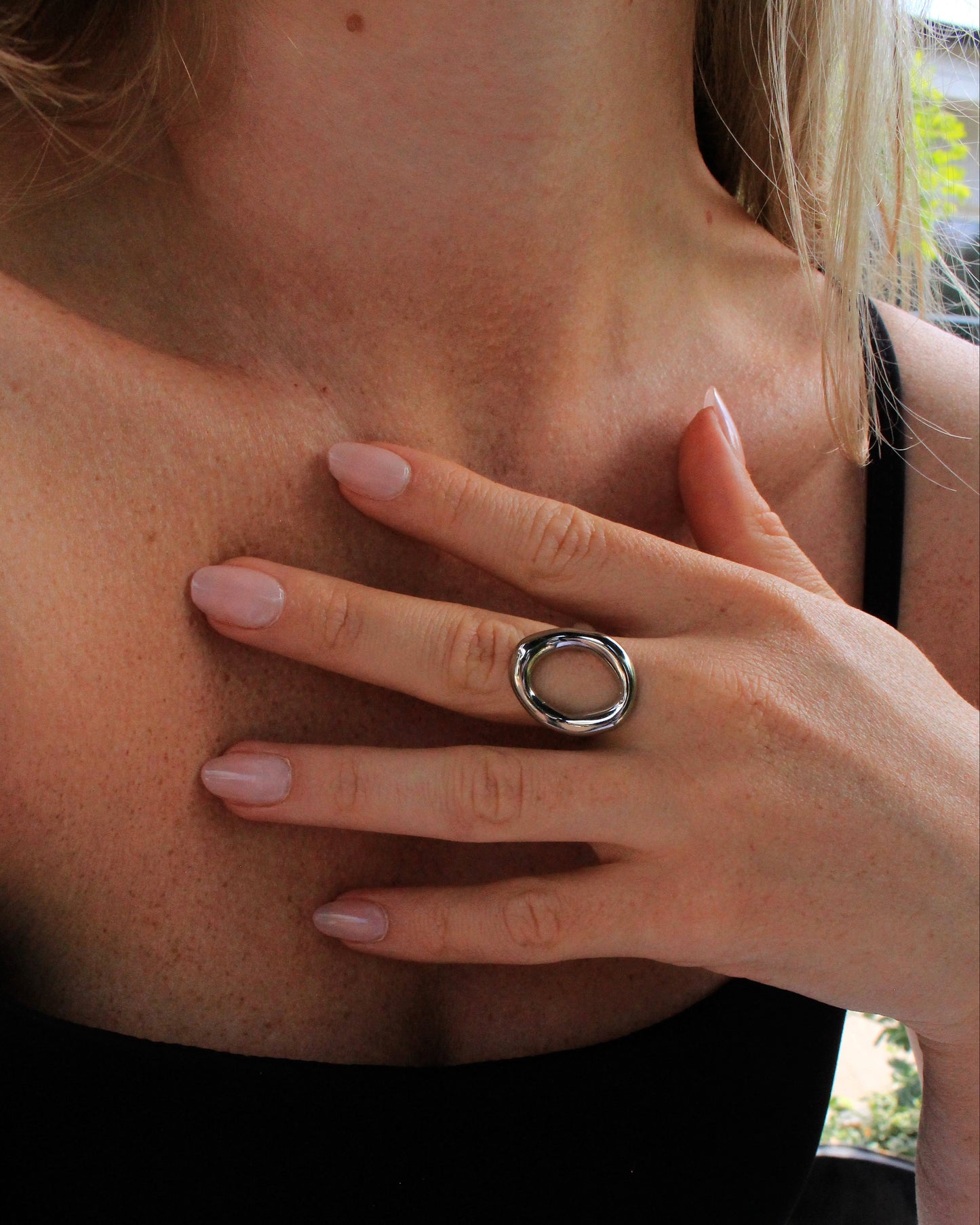 Como irregular ring silver