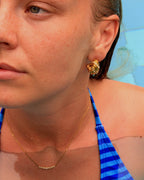 Mykonos ribbed zircon earrings