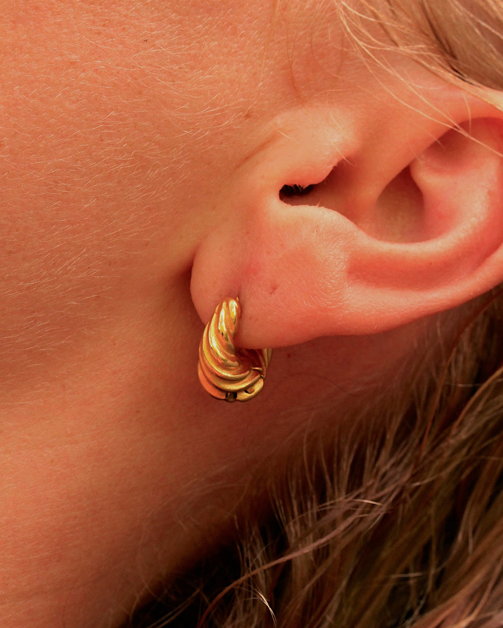 Seville twisted gold hoops