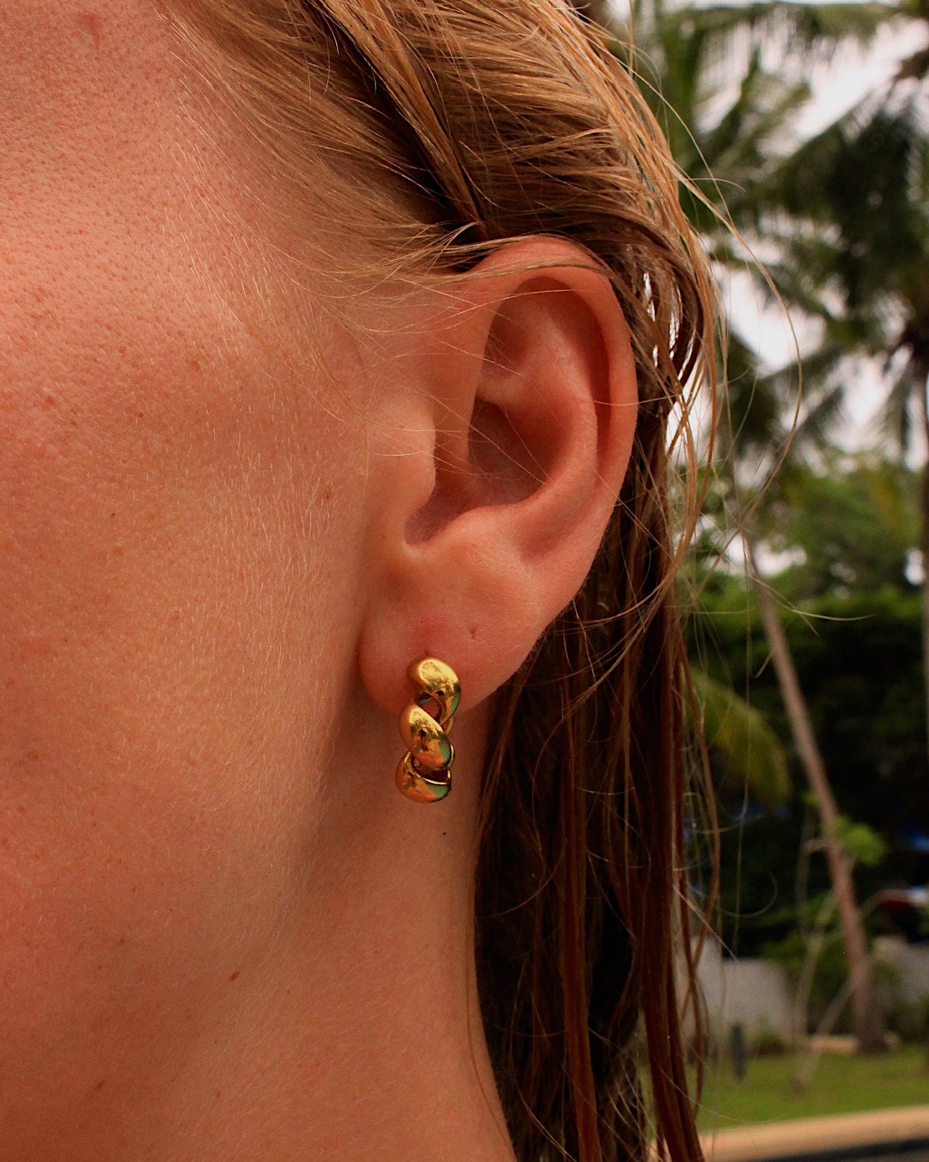 Veneto irregular hoop earrings