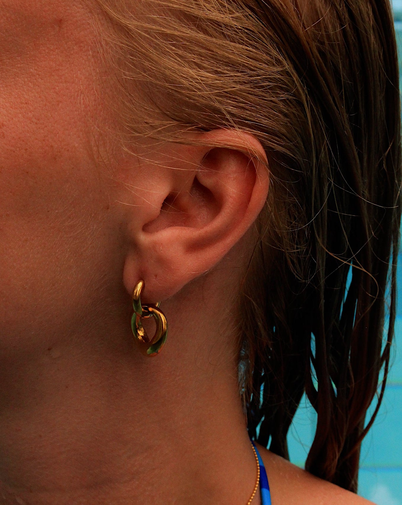 Arezzo double hoop earrings gold