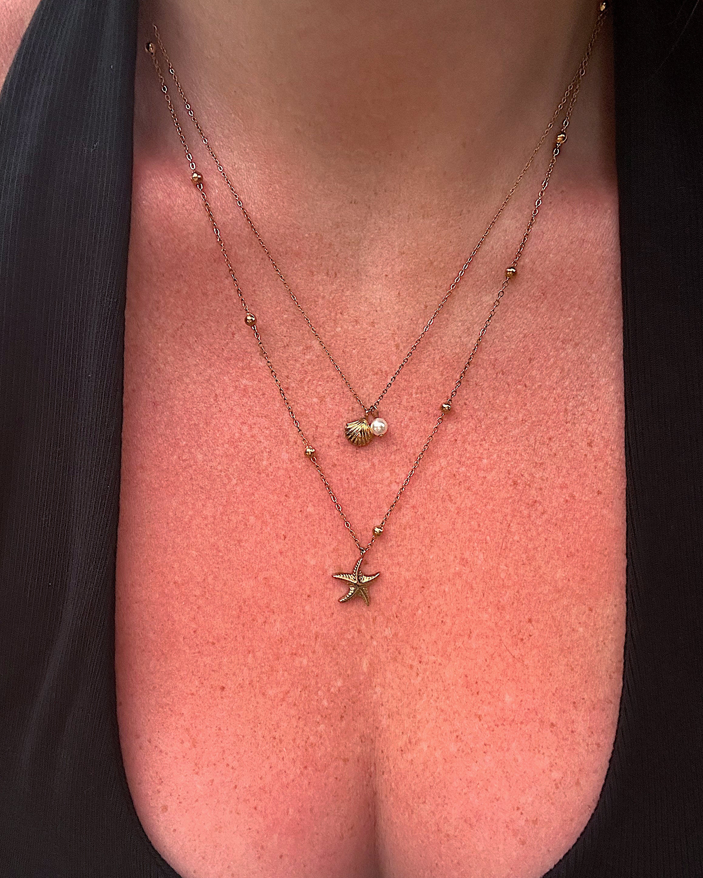 Ibiza shell double necklace