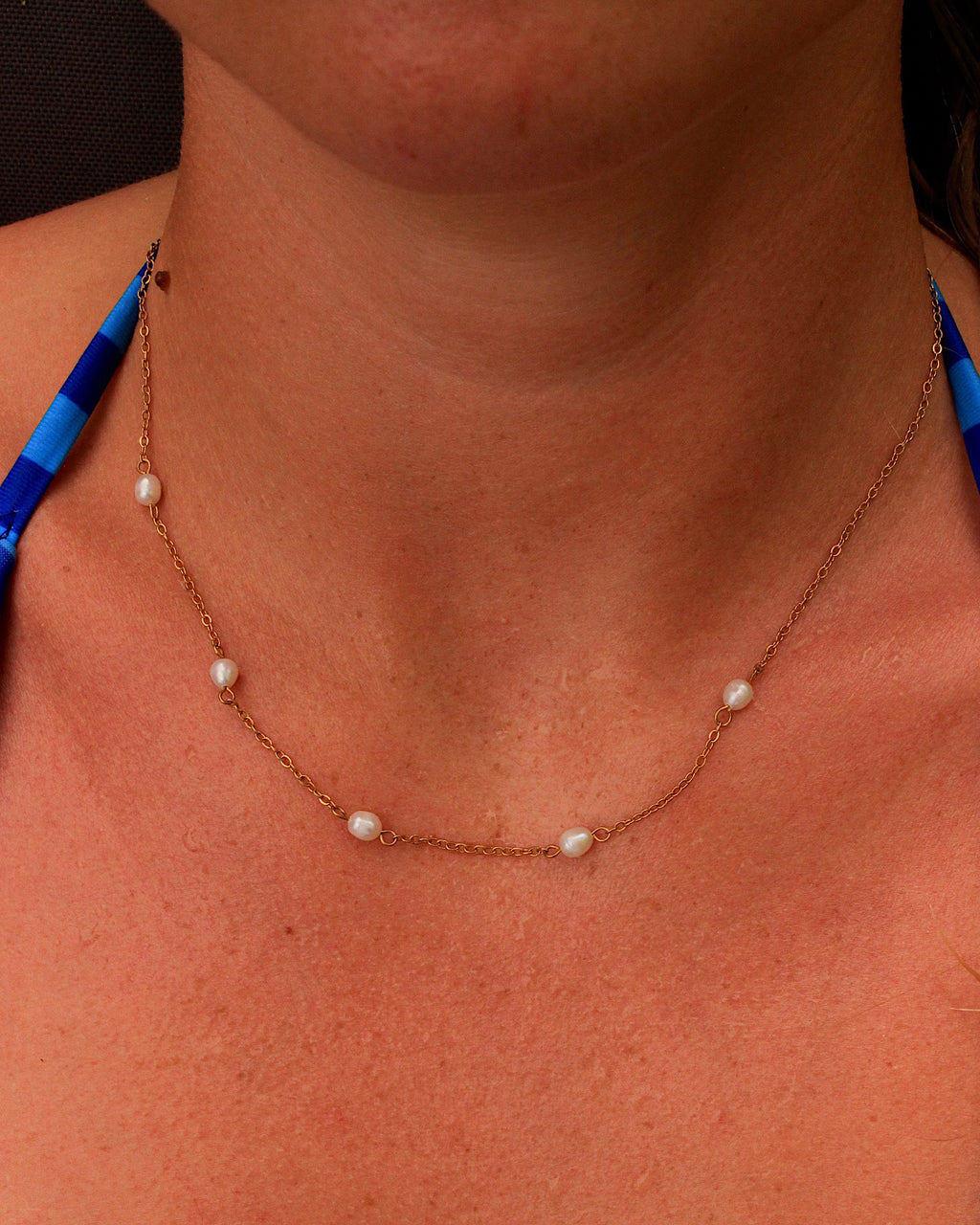 Positano fresh water pearl necklace gold