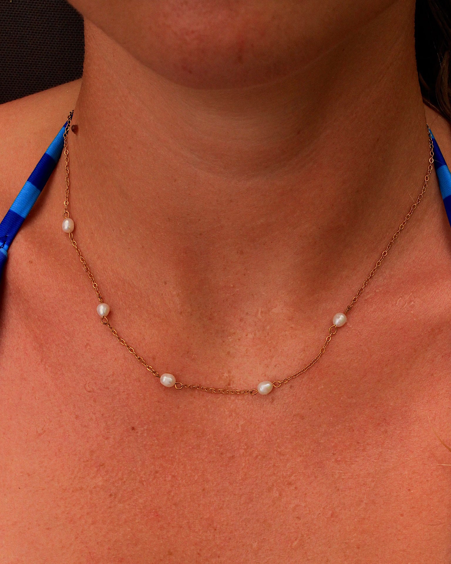 Positano fresh water pearl necklace gold