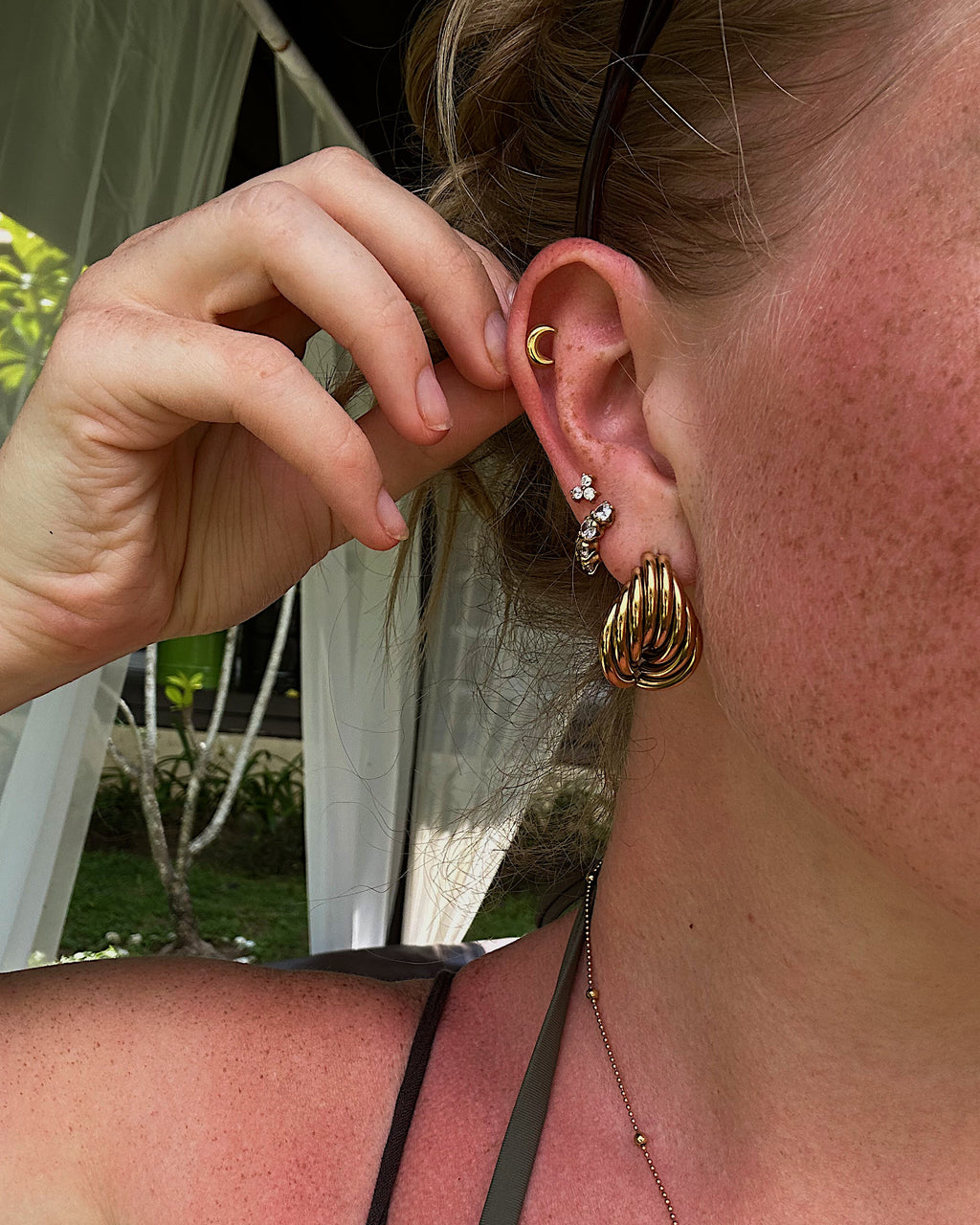 Cortina ribbed drop earrigns