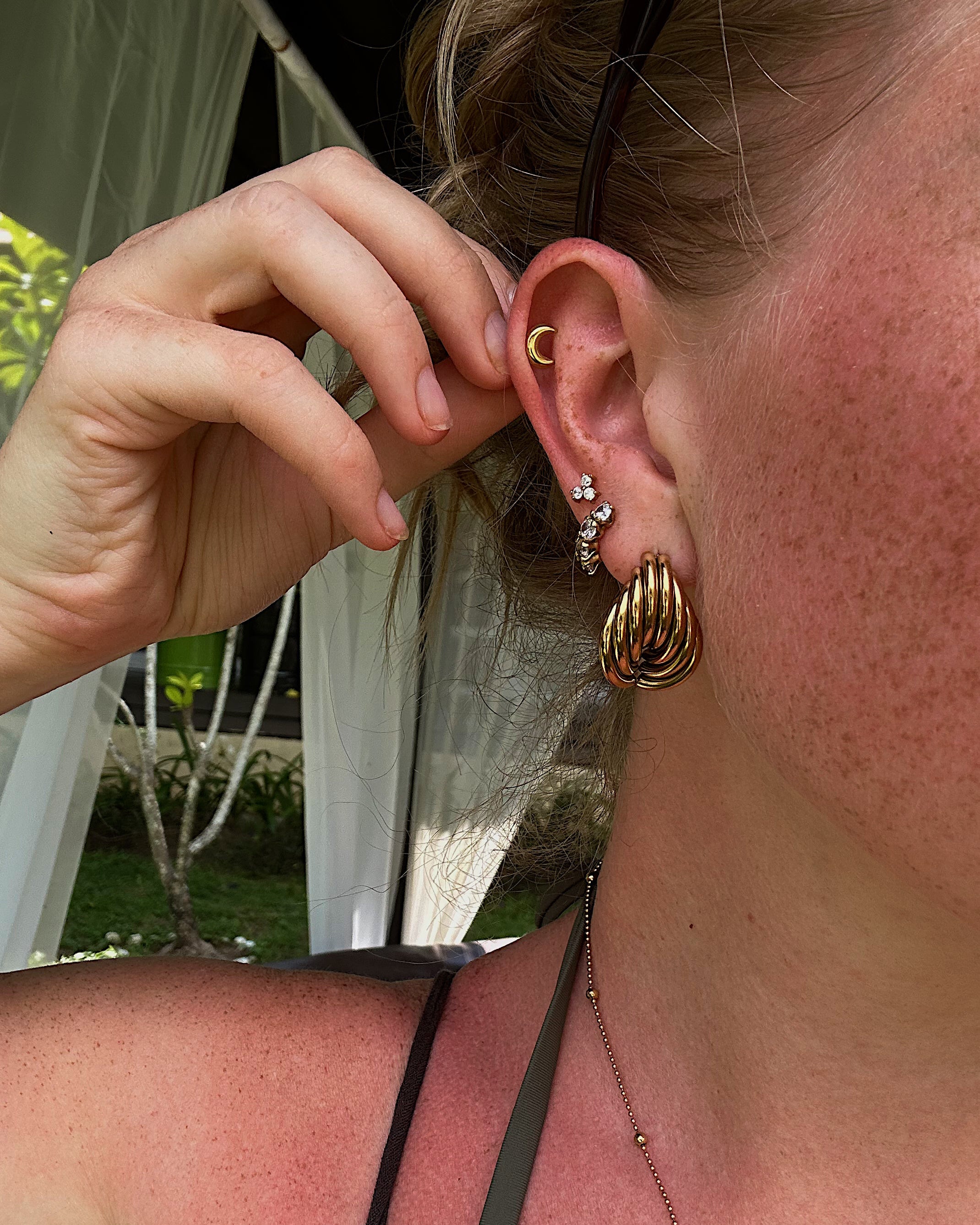 Cortina ribbed drop earrigns