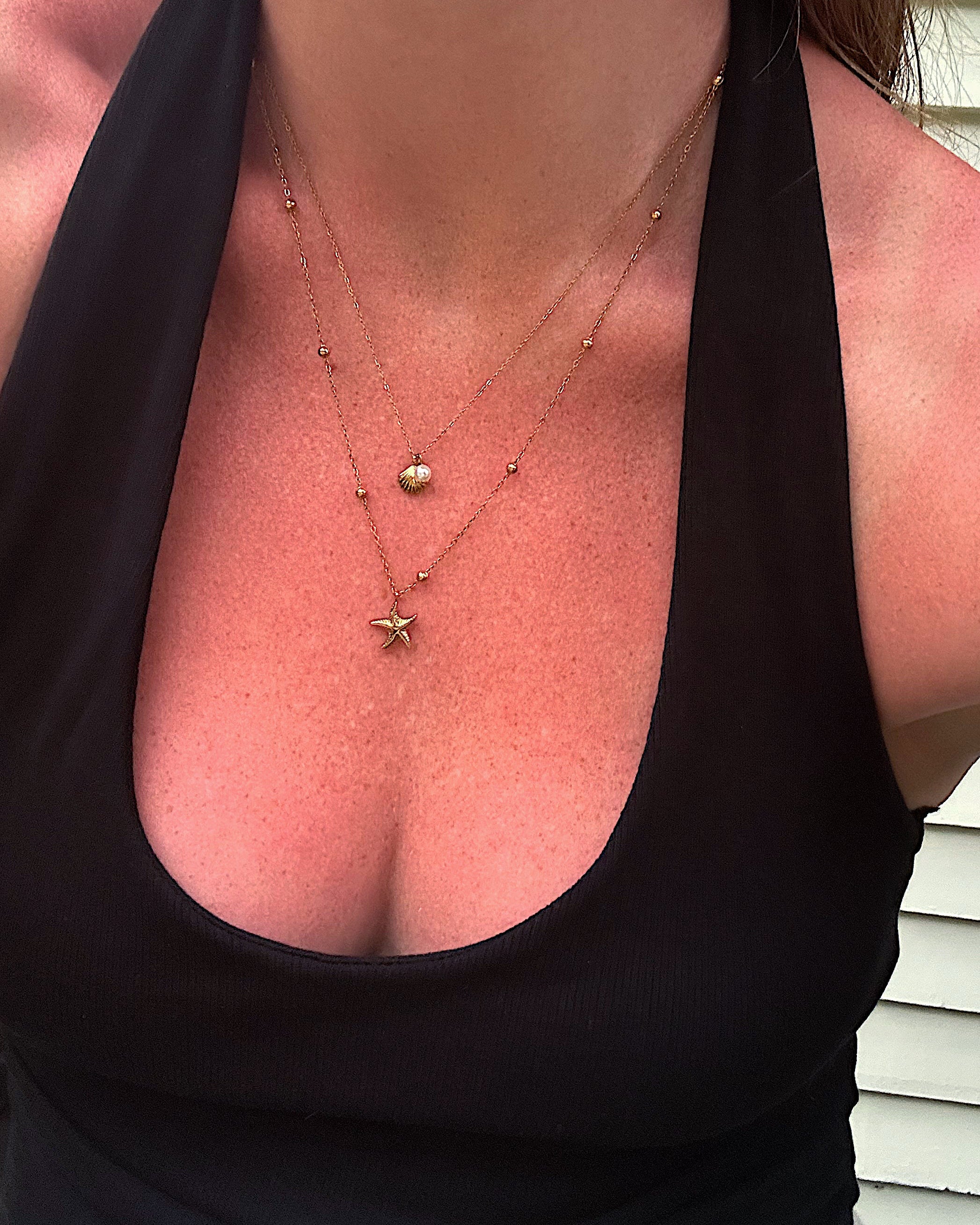 Ibiza shell double necklace