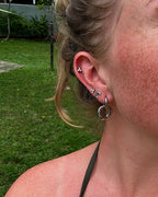 Arezzo double hoop earrings silver