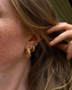 Mykonos ribbed zircon earrings