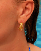 Mykonos ribbed zircon earrings