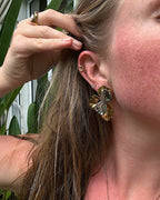 Madeira silver and gold flower earrings