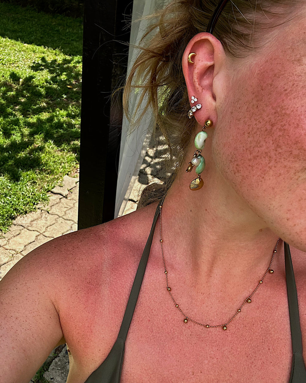 Isabela turkois shell earrings