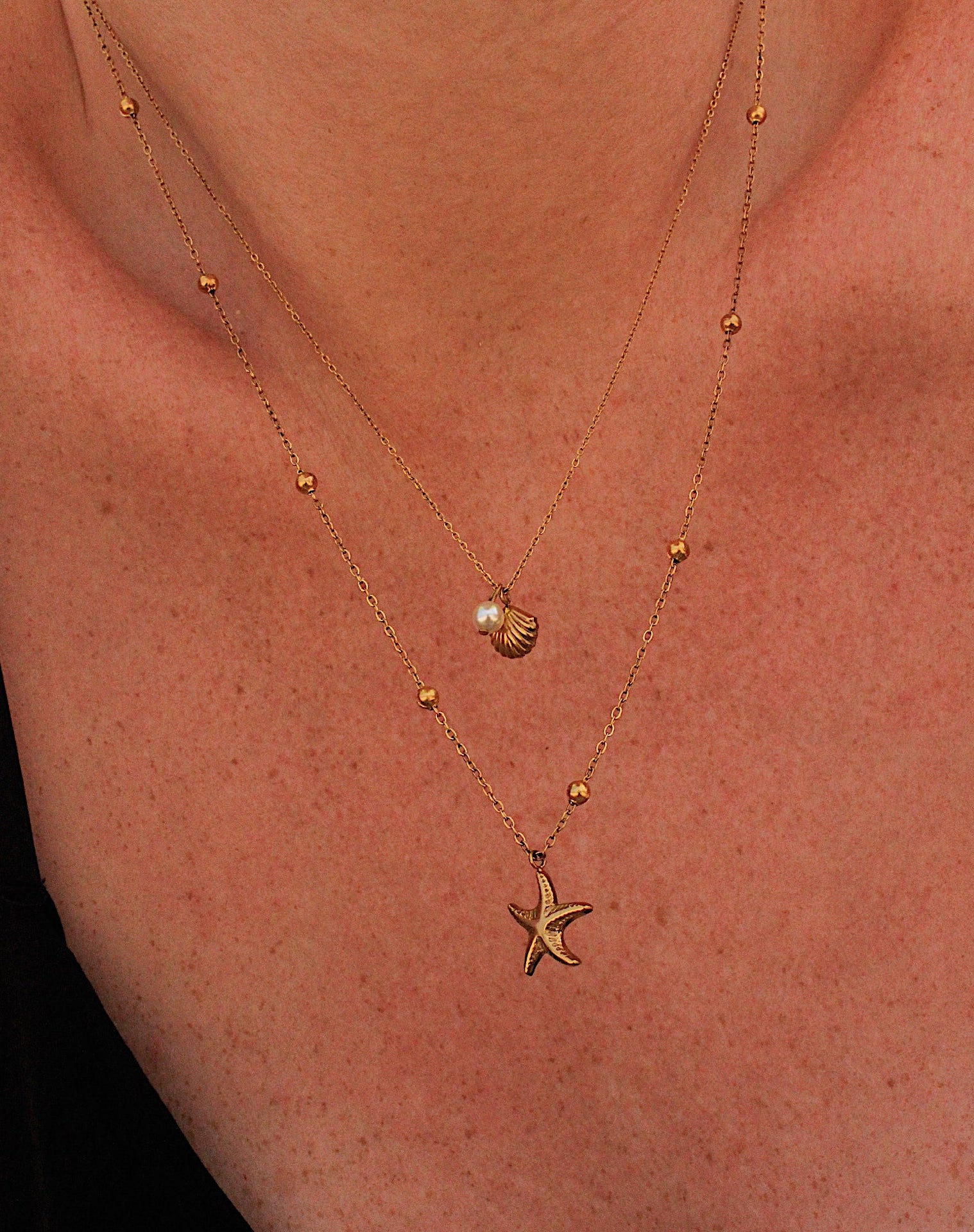 Ibiza shell double necklace