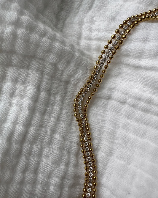 Tulum crystal bracelet guld