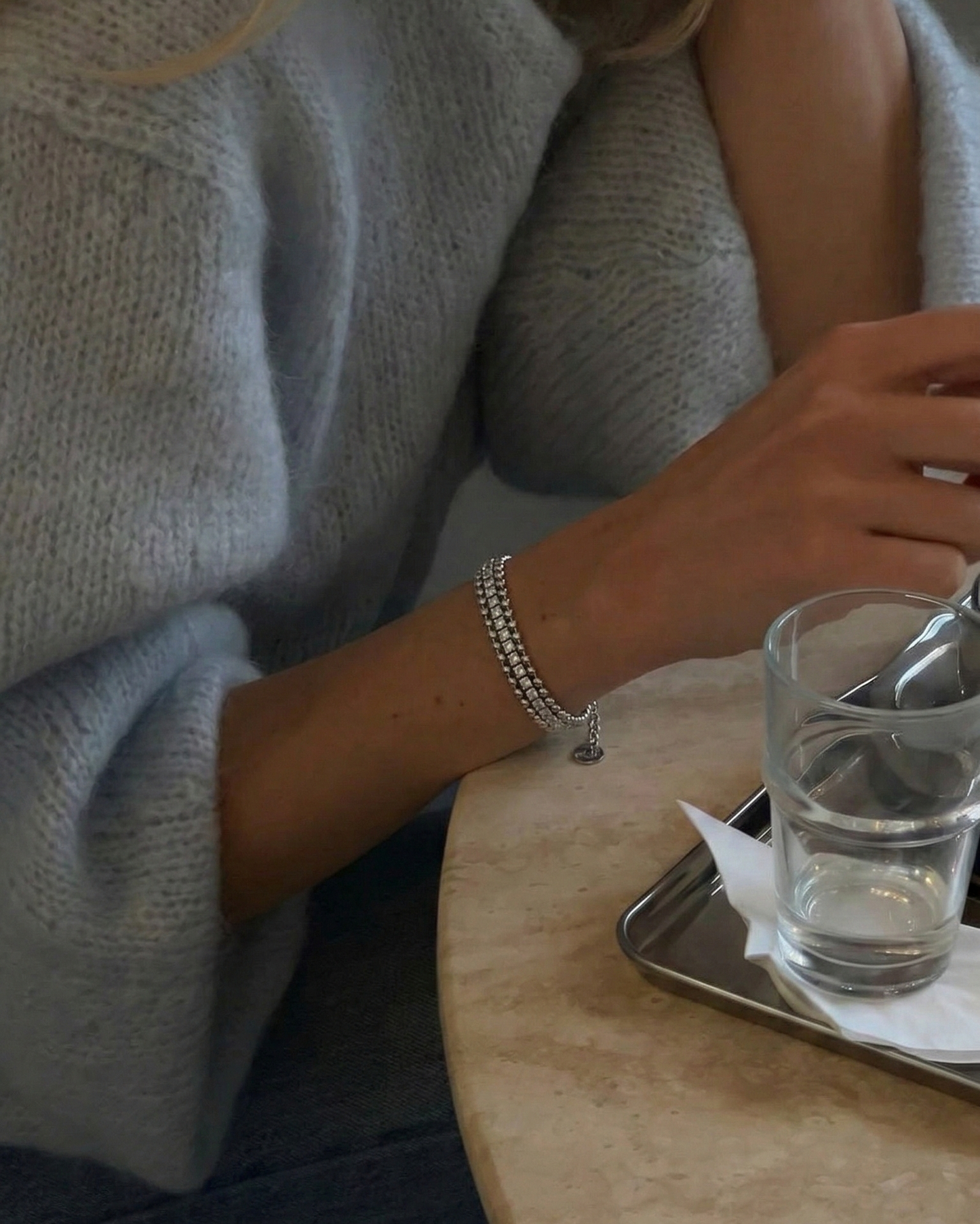 Tulum crystal bracelet silver