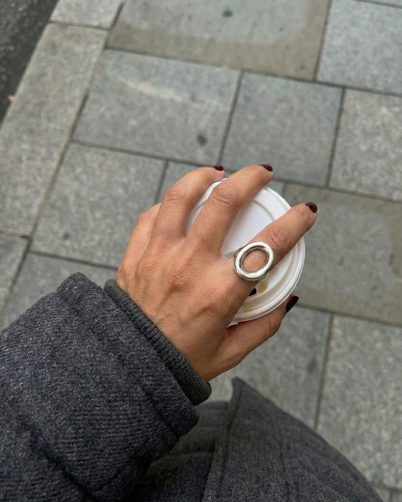 Como irregular ring silver