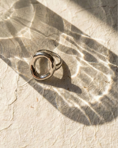 Como irregular ring silver