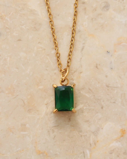 Cassis crystal necklace green