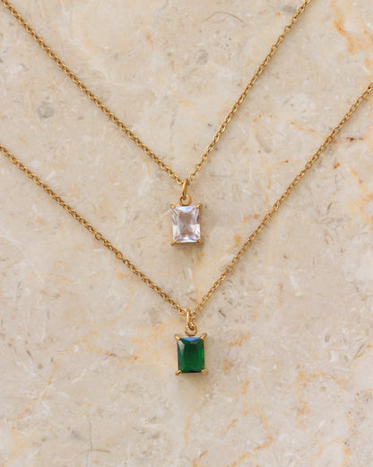 Cassis crystal necklace green