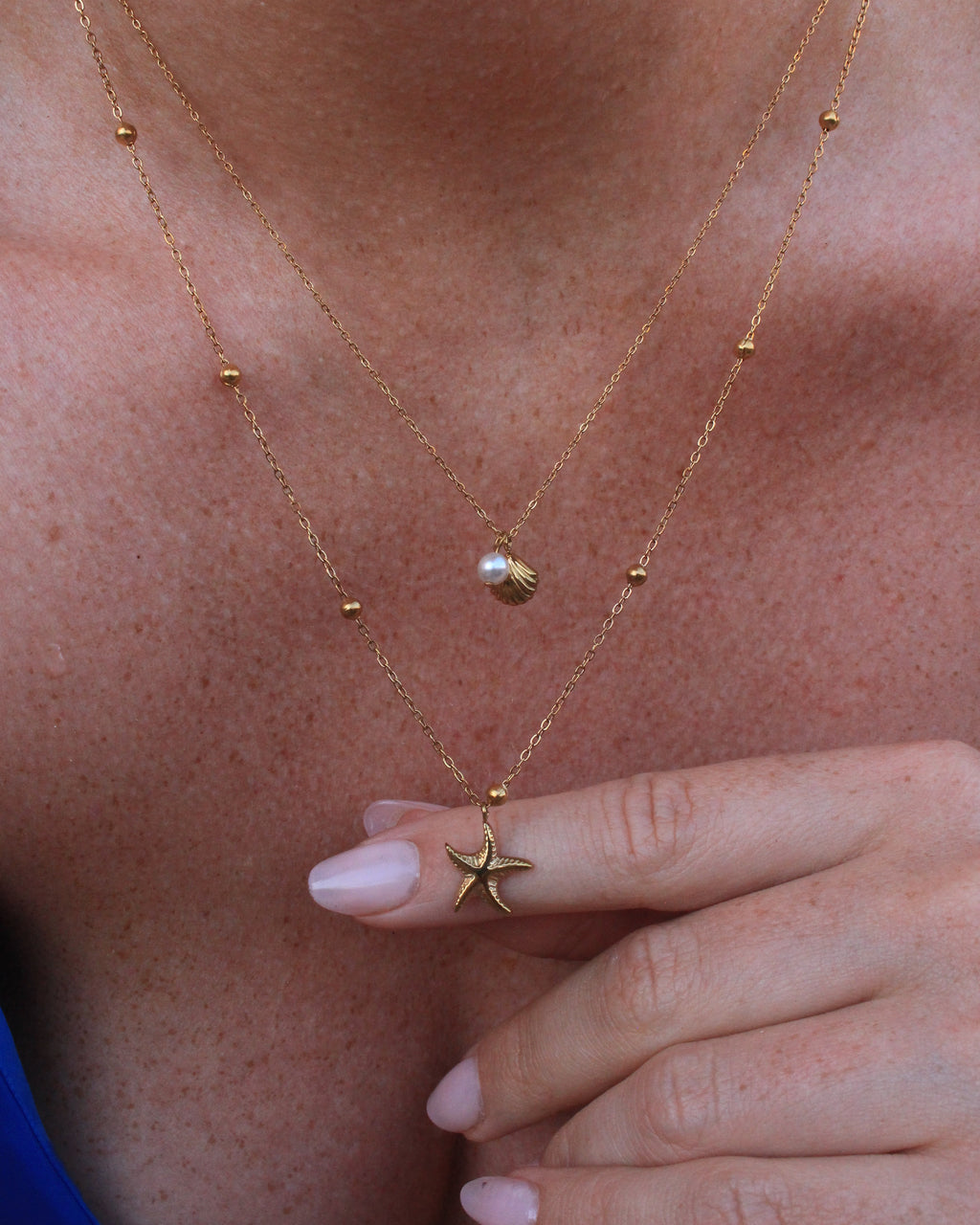 Ibiza shell double necklace