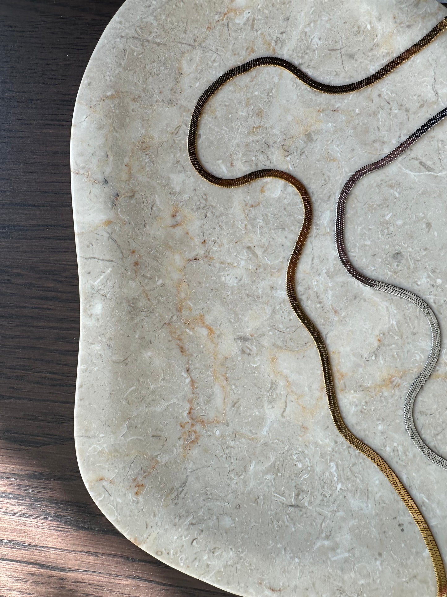 Selene gold snake necklace