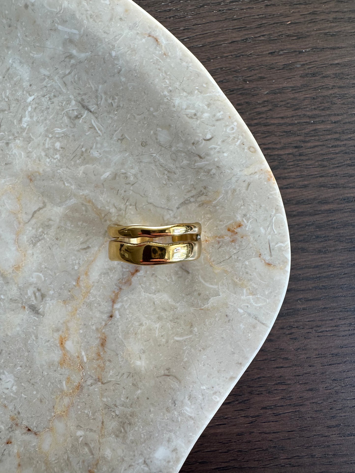 Marseille gold double adjustable ring