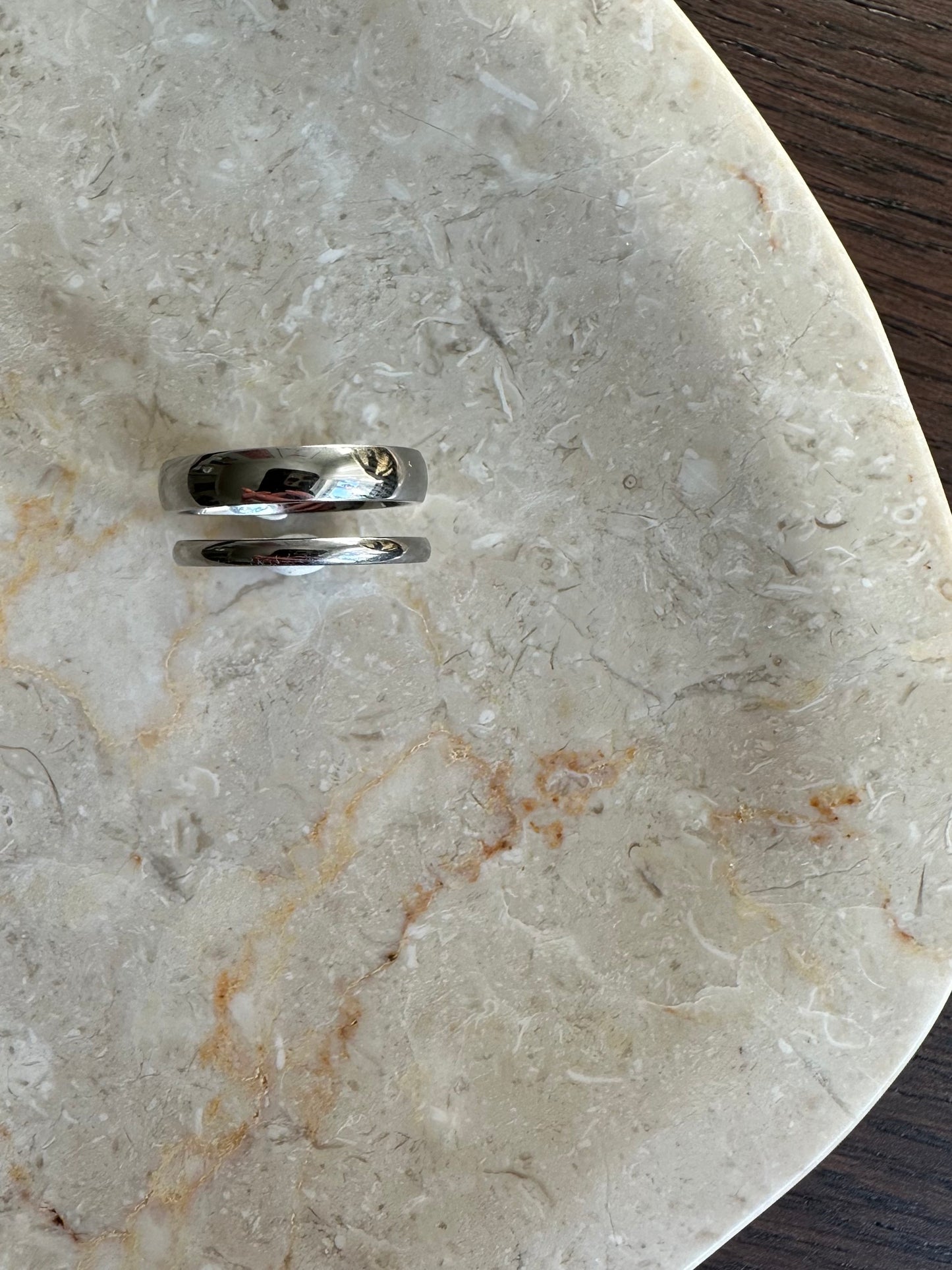 2-pack Vienna silver band ring