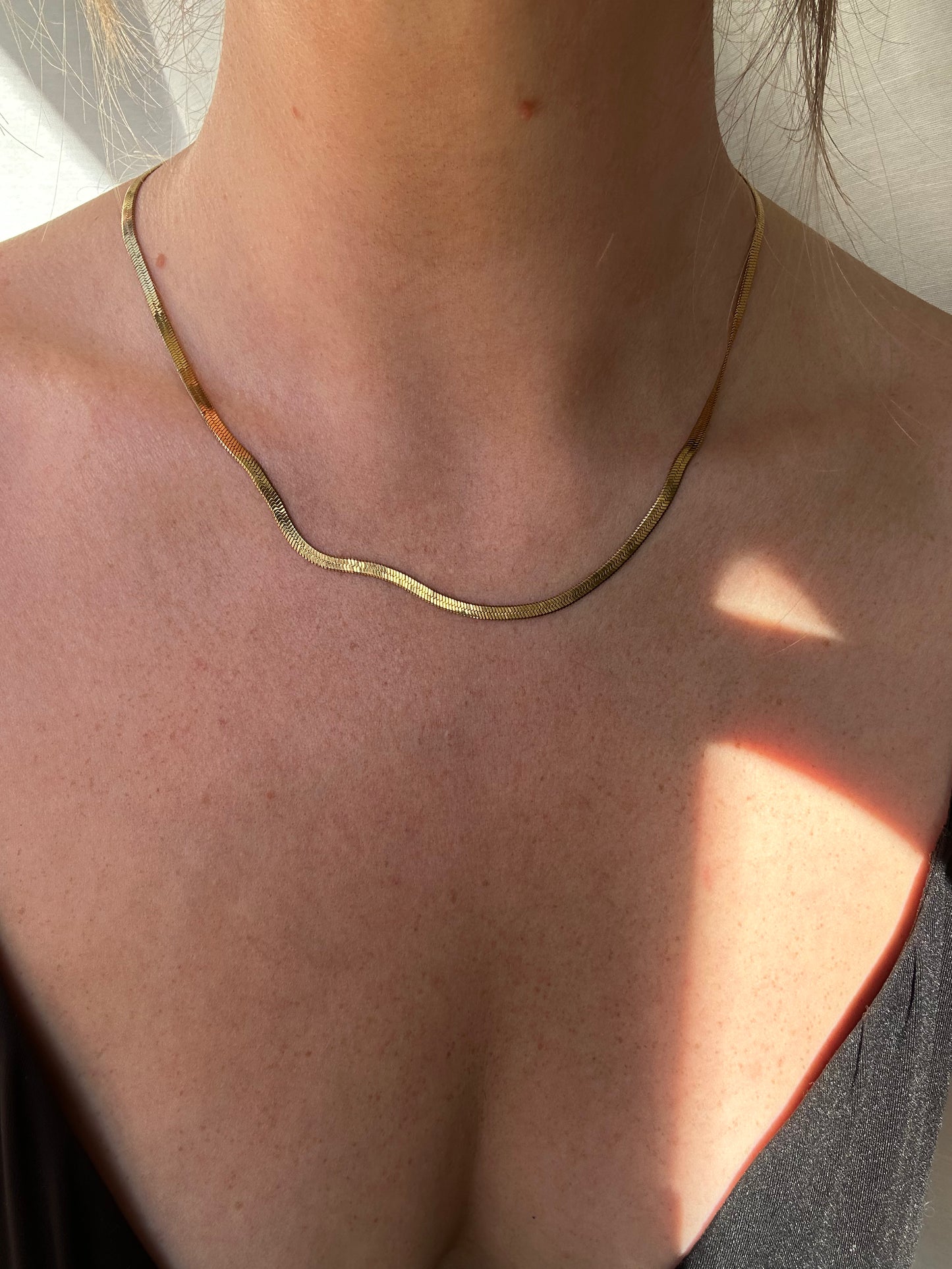 Selene gold snake necklace