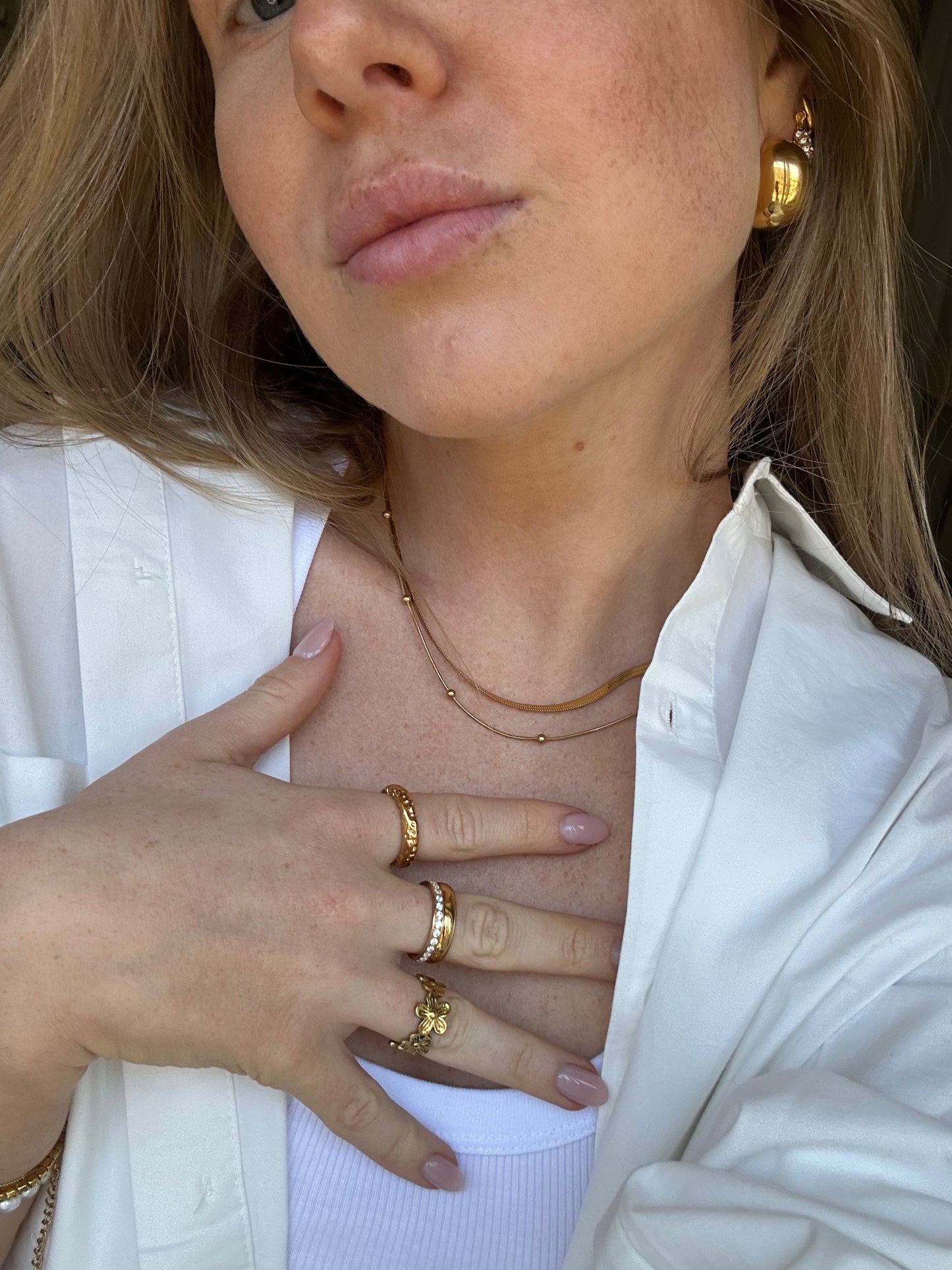 2 pack Vienna gold band ring