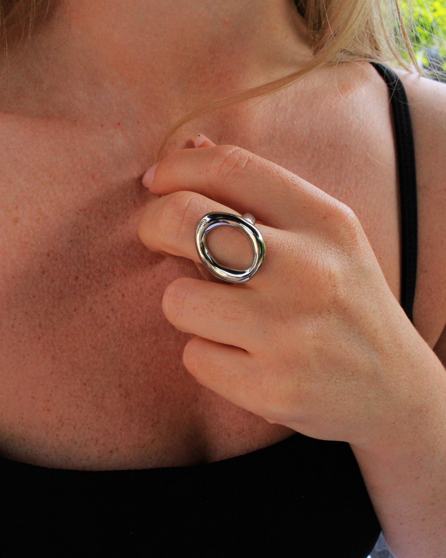 Como irregular ring silver