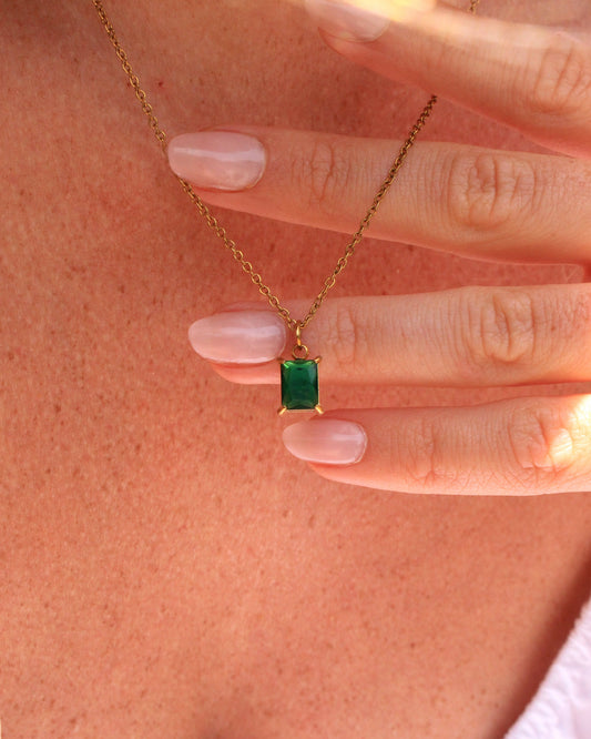 Cassis crystal necklace green