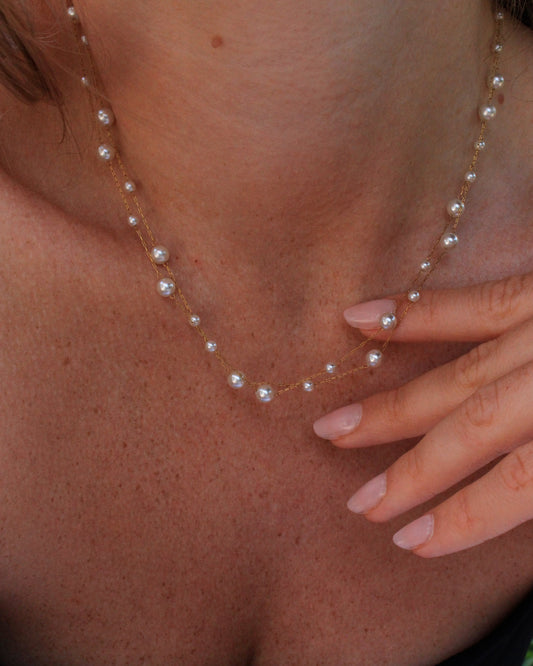 Antigua pearl layered necklace