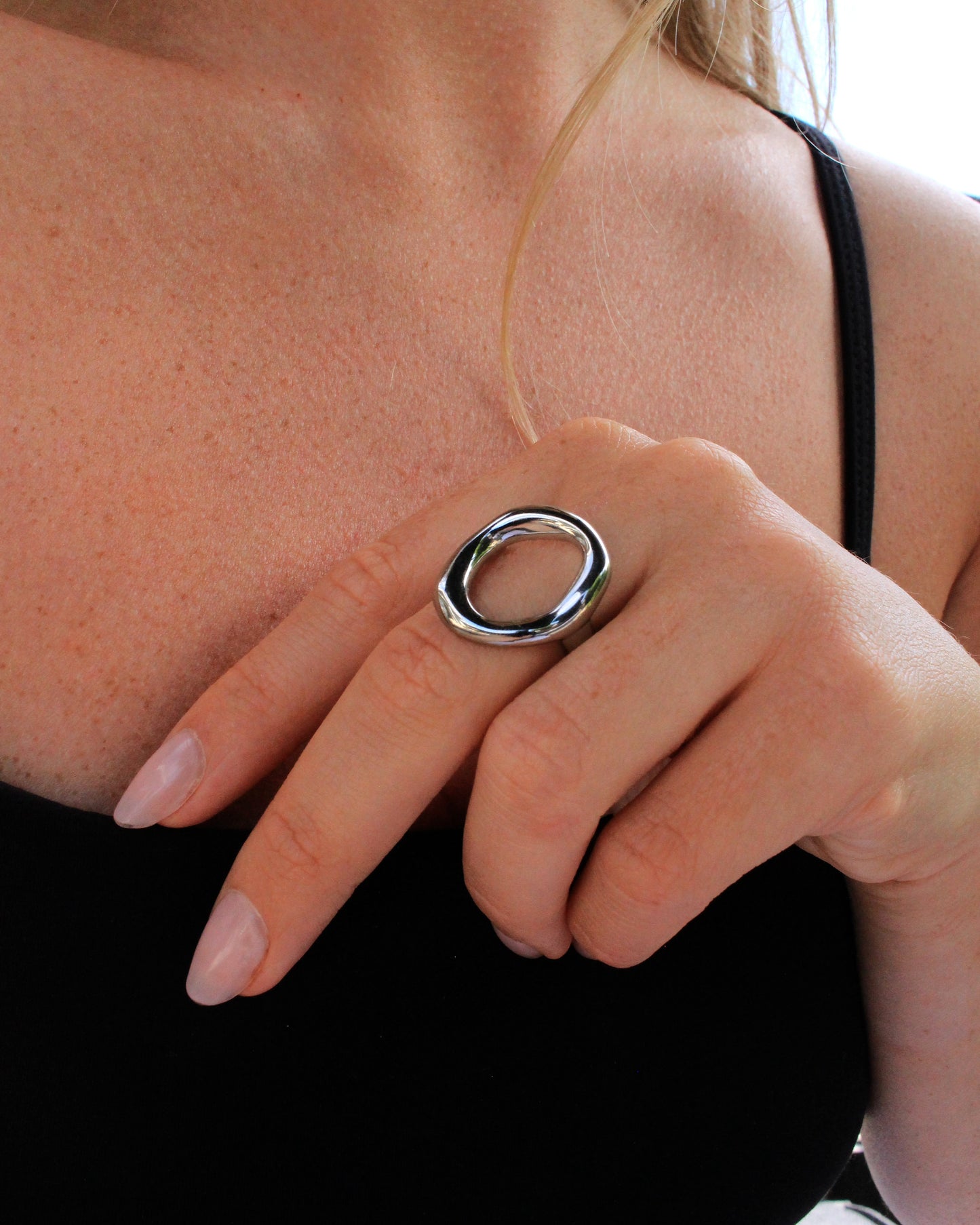 Como irregular ring silver