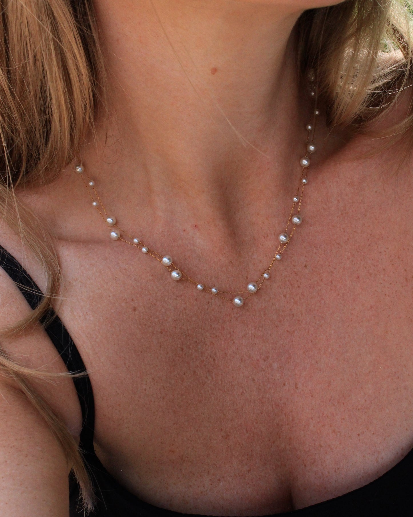 Antigua pearl layered necklace