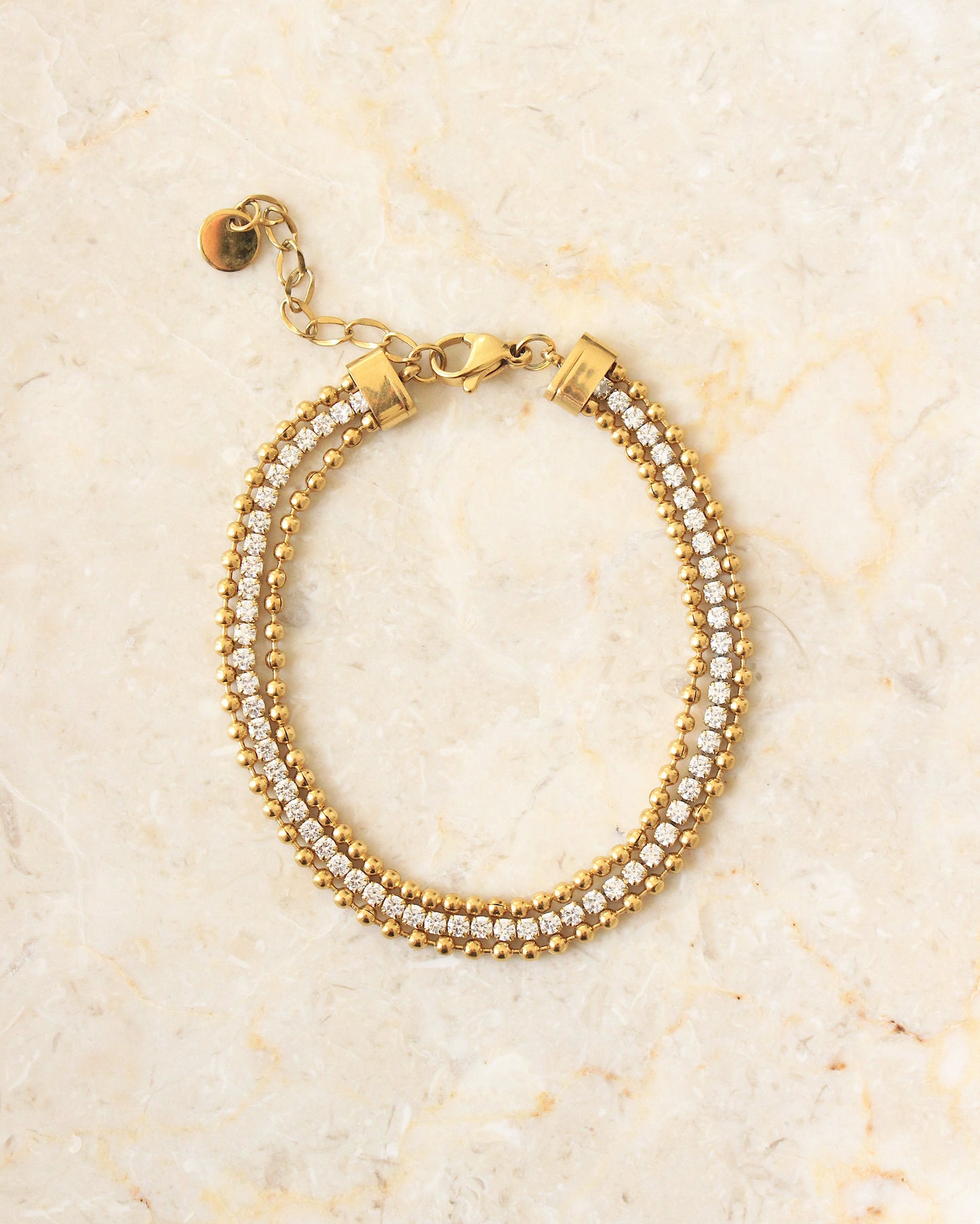 Tulum crystal bracelet guld