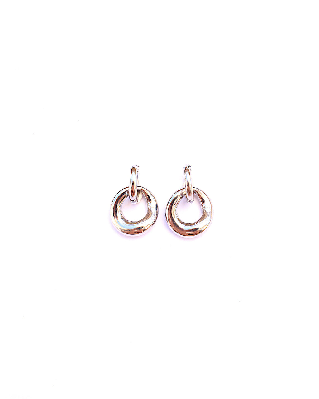 Arezzo double hoop earrings silver