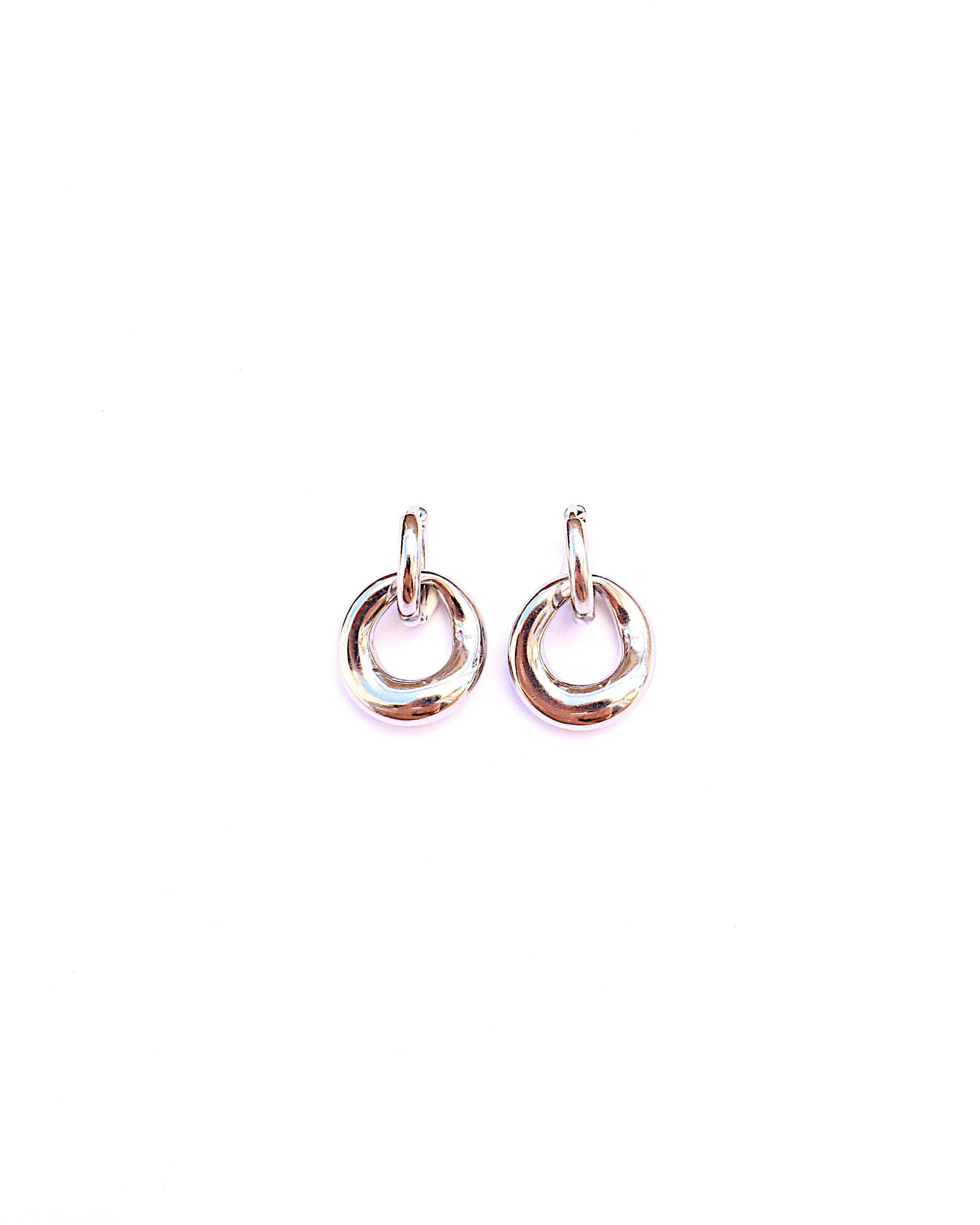 Arezzo double hoop earrings silver