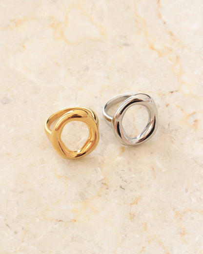Como irregular ring silver