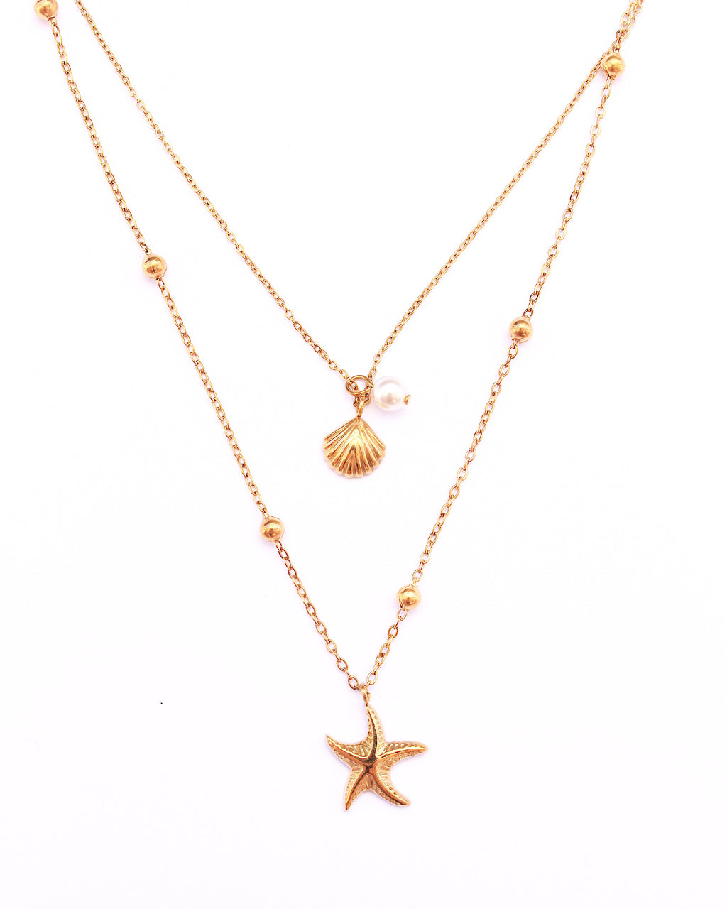 Ibiza shell double necklace