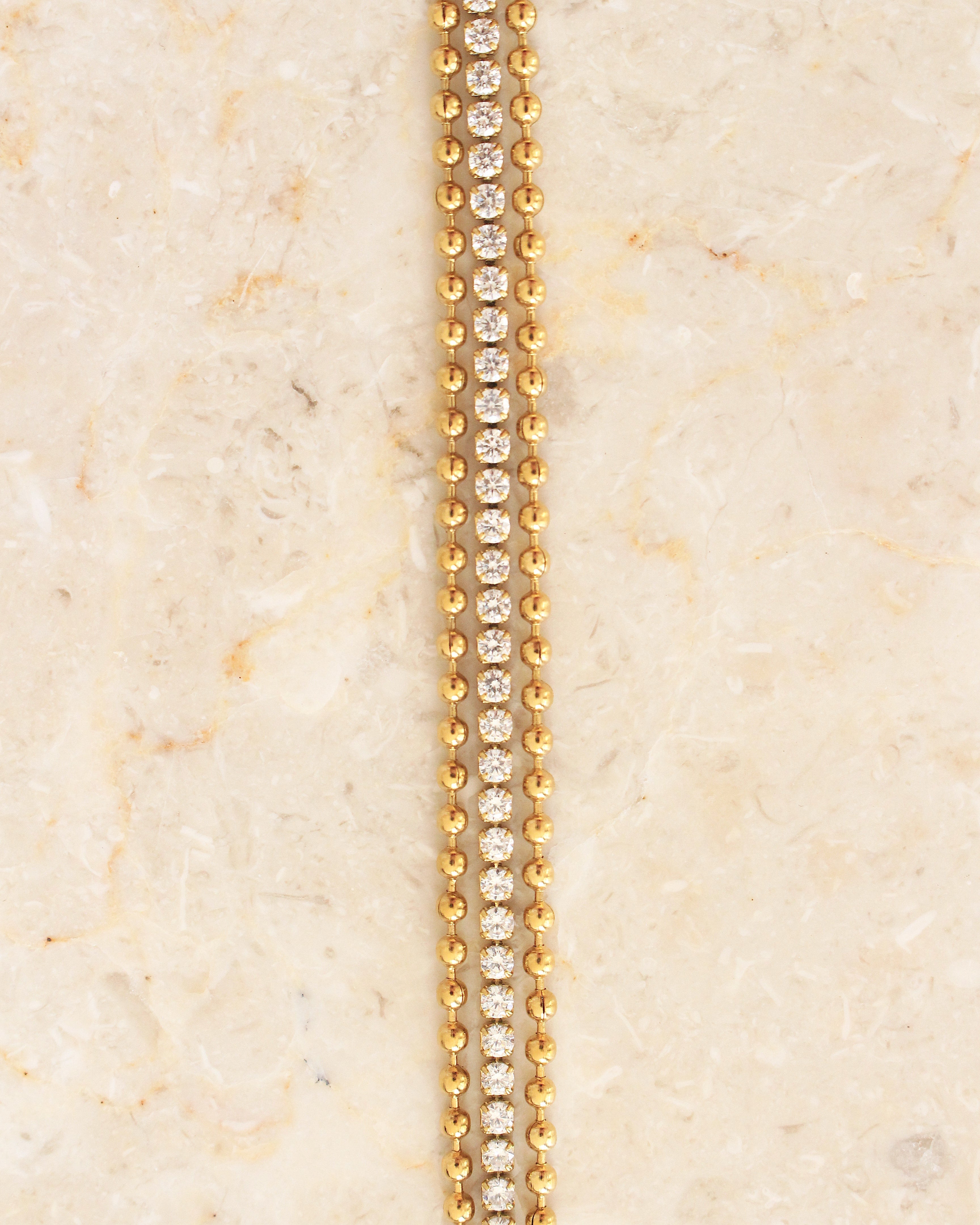 Tulum crystal bracelet gold
