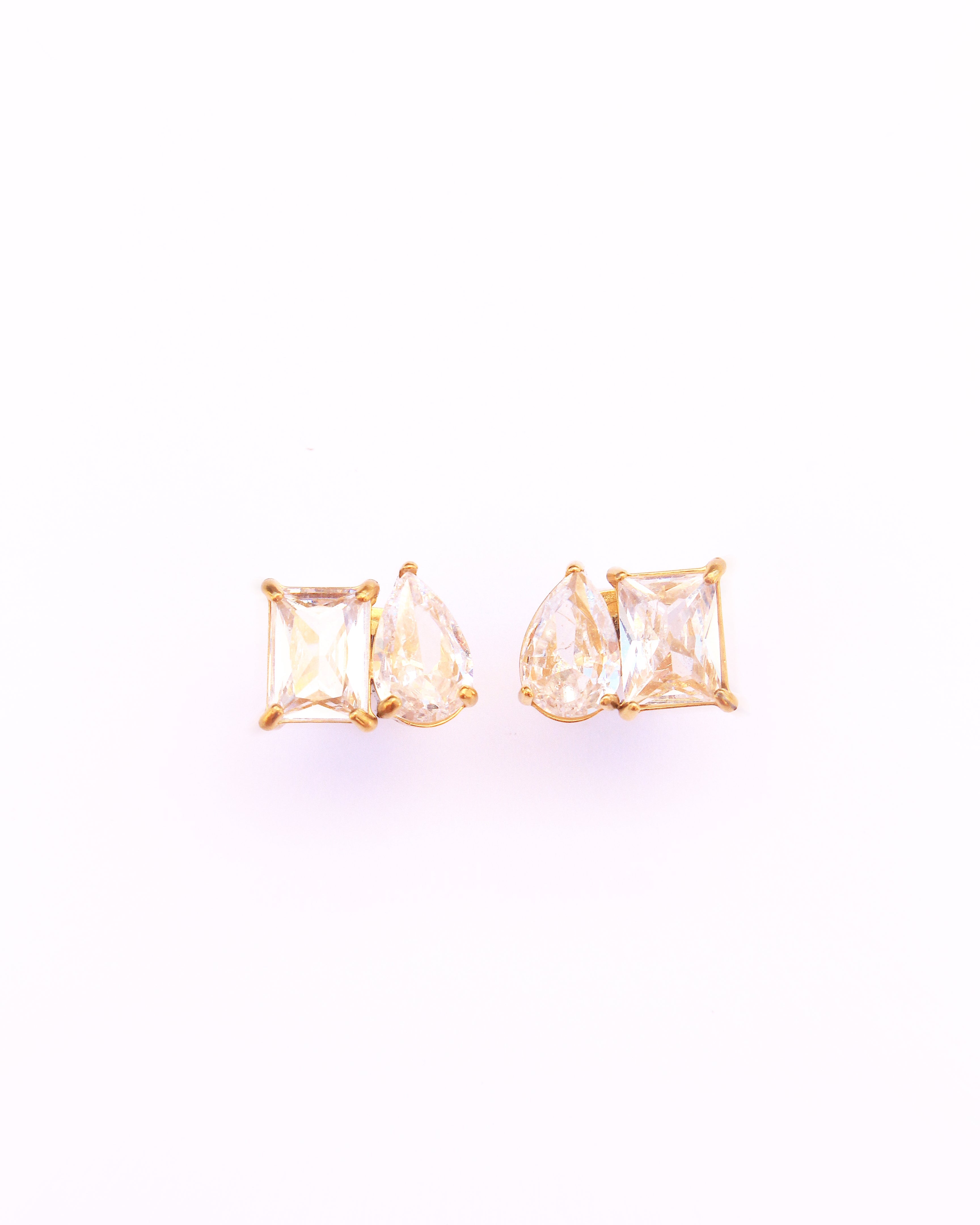 Dalmatia double zircon stud earrings