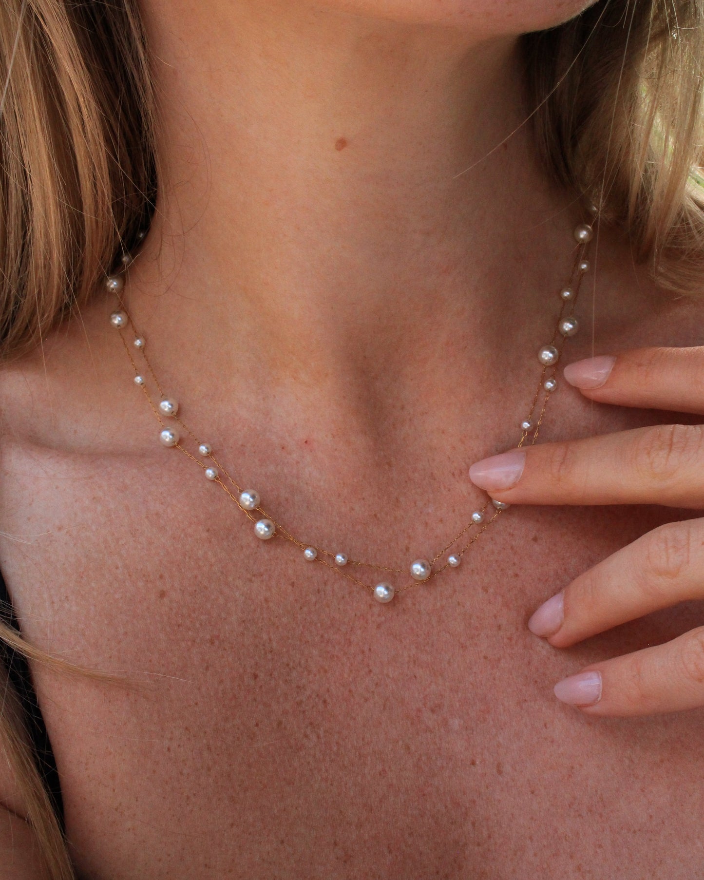 Antigua pearl layered necklace